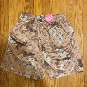 Bravest Studios x LV Camo Custom Shorts